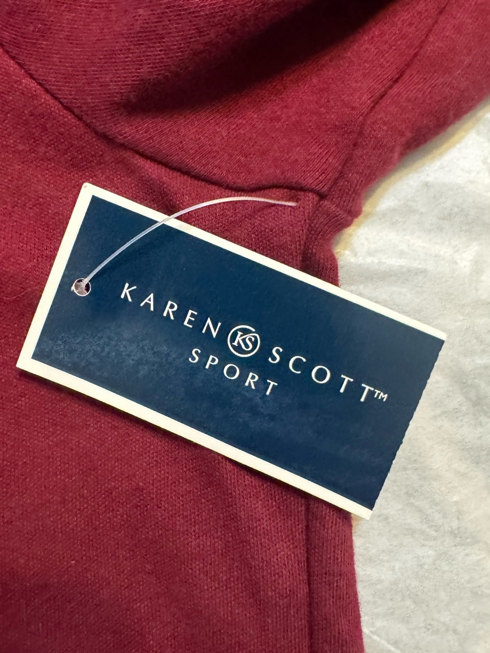 Karen Scott Sport Quarter-Zip Pullover - Burgundy NWT size Medium - Picture 4 of 9